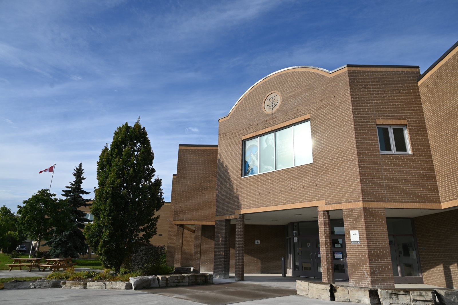 Archbishop Denis O’Connor Catholic High School exterior, Ajax