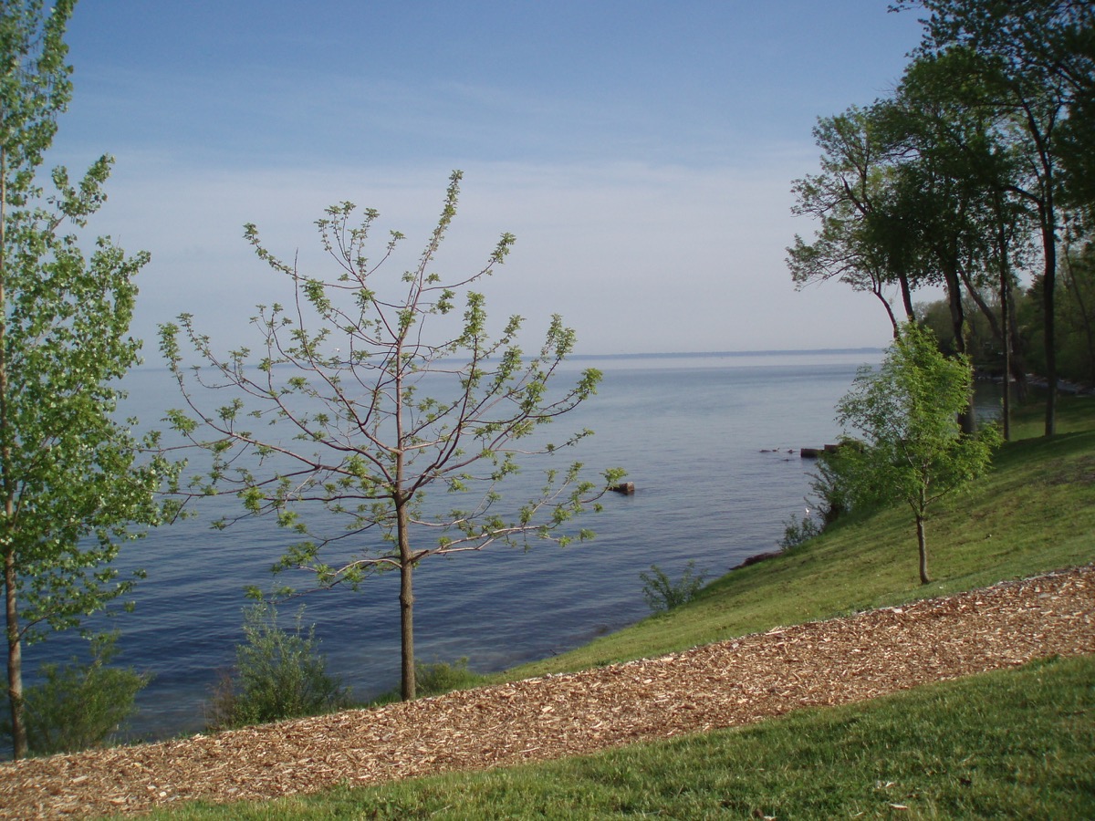 Archival view of Lake Ontario from the Appleby College campus grounds
